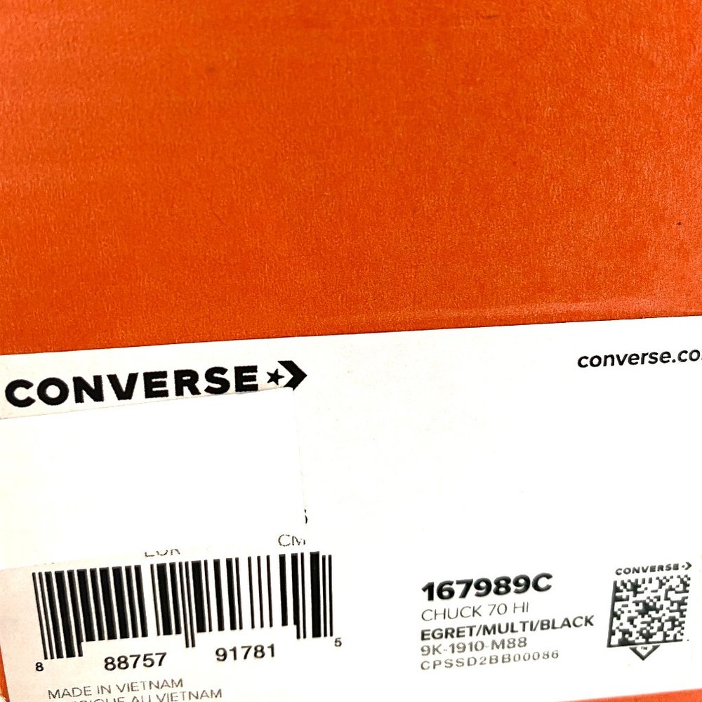 Converse Chuck 70 Canvas Weave Egret Hig Casual Sneakers Womens Size 9.5 167989C - Picture 8 of 8